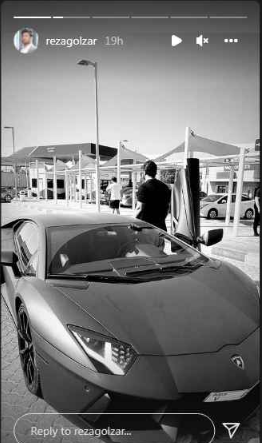 خودنمایی محمدرضا گلزار با لامبورگینی اش + عکس خودنمایی محمدرضا گلزار با لامبورگینی اش + عکس