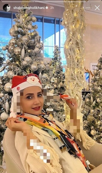 بابانوئل شدن شبنم قلی خانی در خارج از کشور + عکس بابانوئل شدن شبنم قلی خانی در خارج از کشور + عکس