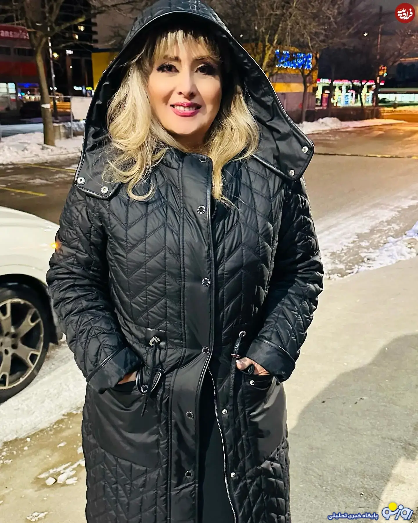 خواننده خانوم ۶۵ ساله ایرانی در برف کانادا خواننده خانوم ۶۵ ساله ایرانی در برف کانادا