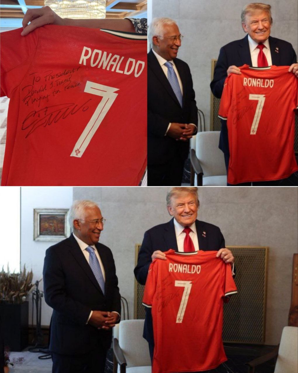 رونمایی از هدیهی ویژهی کریستیانو رونالدو به دونالد ترامپ، رئیس جمهور آمریکا