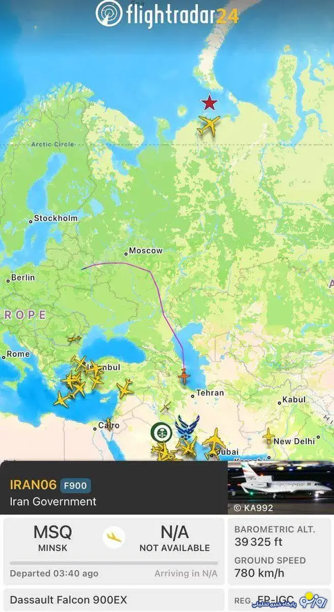 علی لاریجانی به مینسک پرواز داشته است؟